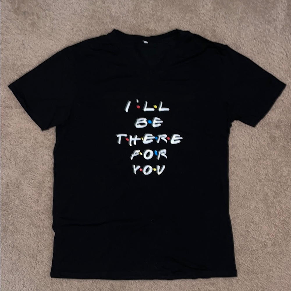 Friends Black Graphic T-Shirt XL